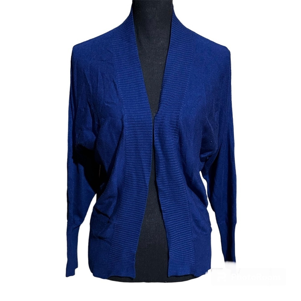 Dex Dolman Blue Open Cardigan Sweater Women's S Small